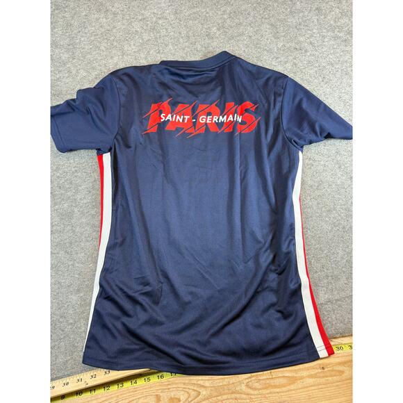Paris Saint Germain PSG Football Soccer Jersey Mens Medium Navy Activewear NWT - Picture 6 of 8